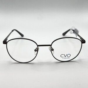 CLEARVISION CVO M607 Full Rim Metal Round Eyeglass Frames Brown Matte 48-20-140